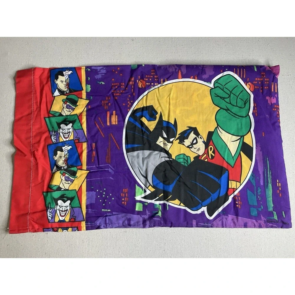 DC Comics 1995 Batman Robin Joker Riddler Cotton Standard Pillowcase
